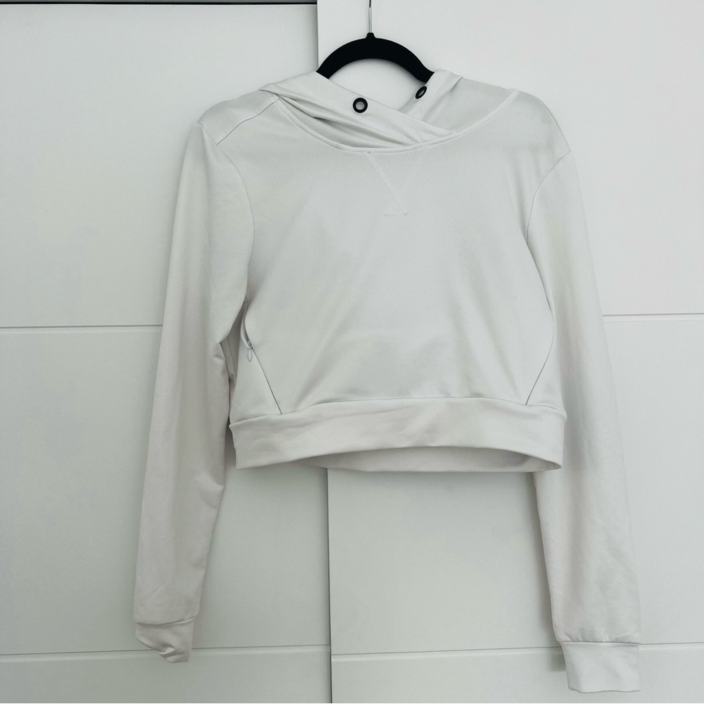 Women's White Cropped Hoodie | Industry